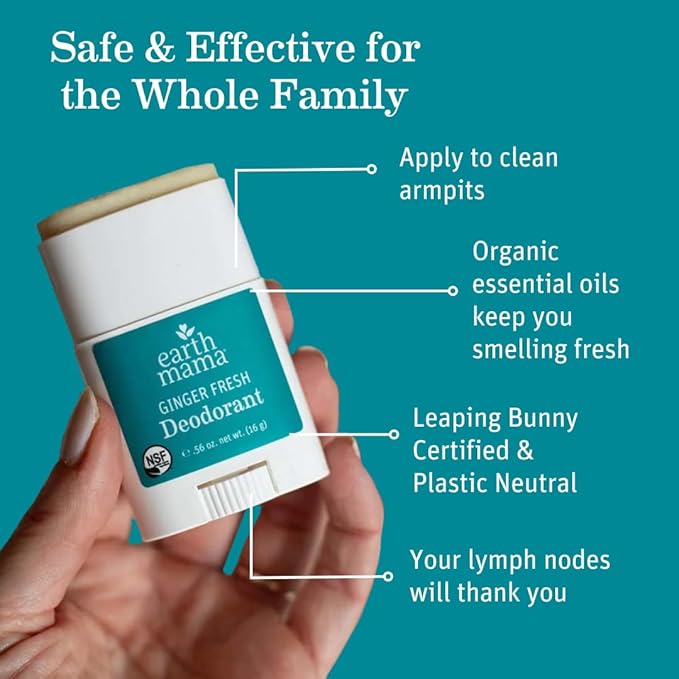 Earth Mama Mini Deodorant Travel Set | Safe for Sensitive Skin, Pregnancy and Breastfeeding, Contains Organic Calendula with No Fragrance Chemicals, No Baking Soda or Aluminum (4-Pack)-Velvo Beauty