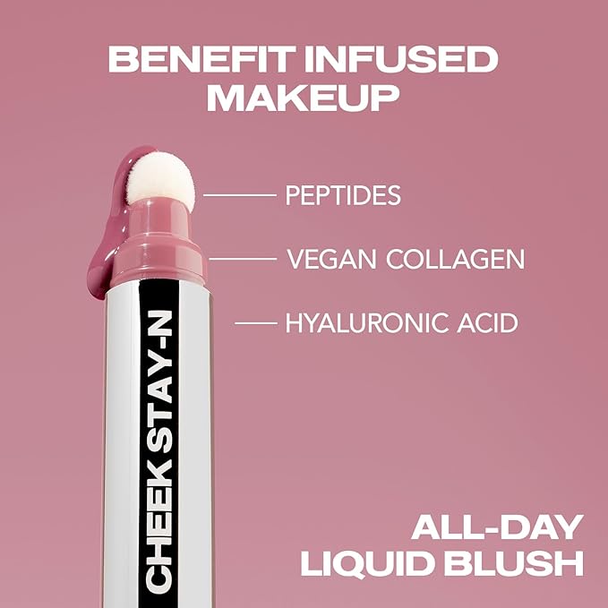 Sacheu Cheek STAY-N Liquid Blush for Cheeks — High Pigment, Buildable, Lightweight Cream Blush Infused With Squalane, for Dewy & Radiant Flushed Cheeks — Long-lasting & Cruelty Free, I'm Guilty-Velvo Beauty