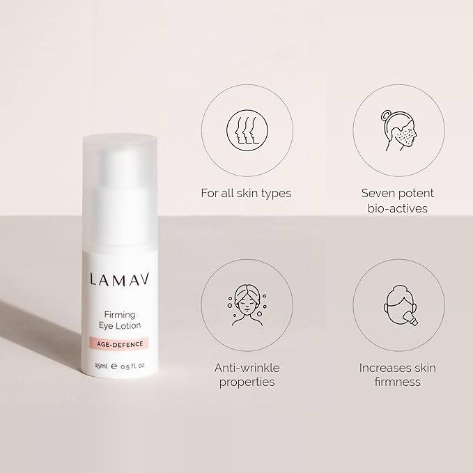 LAMAV Firming Eye Lotion - 7 Potent Actives, Anti-wrinkle Properties, Increases Skin Firmness, Anti-Aging Eye Cream, Cruelty-Free, Reduces Dark Circles-Velvo Beauty