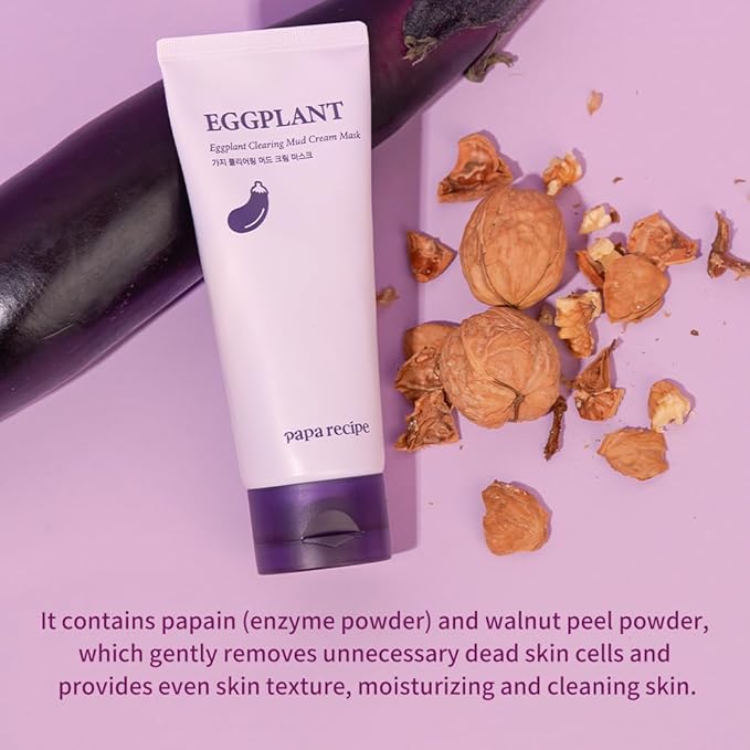 Papa Recipe Kaolin Mud Mask with Eggplant Extract – Hydrating Creamy Clay Mask for Pore Care, Gentle Exfoliation & Daily Use – With 6 Types of Hyaluronic Acid & Cica – Korean Skincare-Velvo Beauty