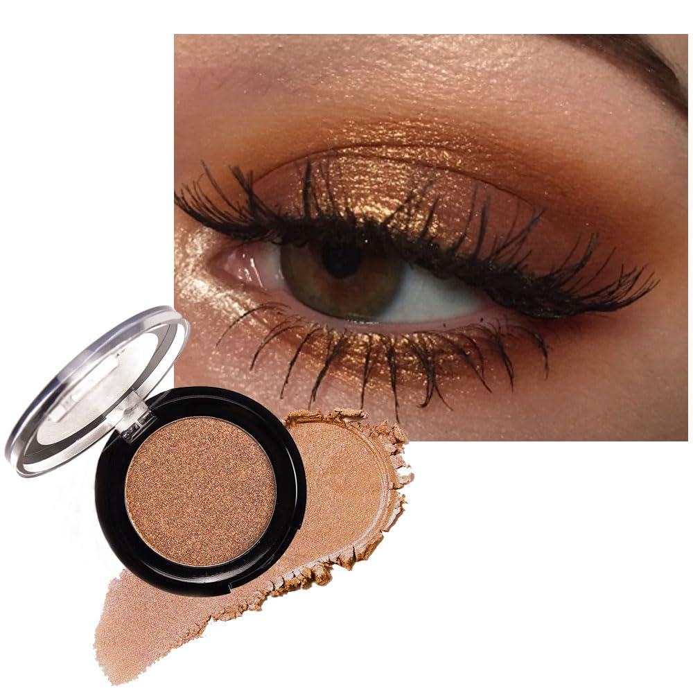 Monochrome Powder Eyeshadow Palette Makeup,Dark Brown Natural Neutral Single Shimmer Eye Shadow for Older Women,Buildable Sparkly Eye Finish,Long Lasting Naturing-Looking-Velvo Beauty