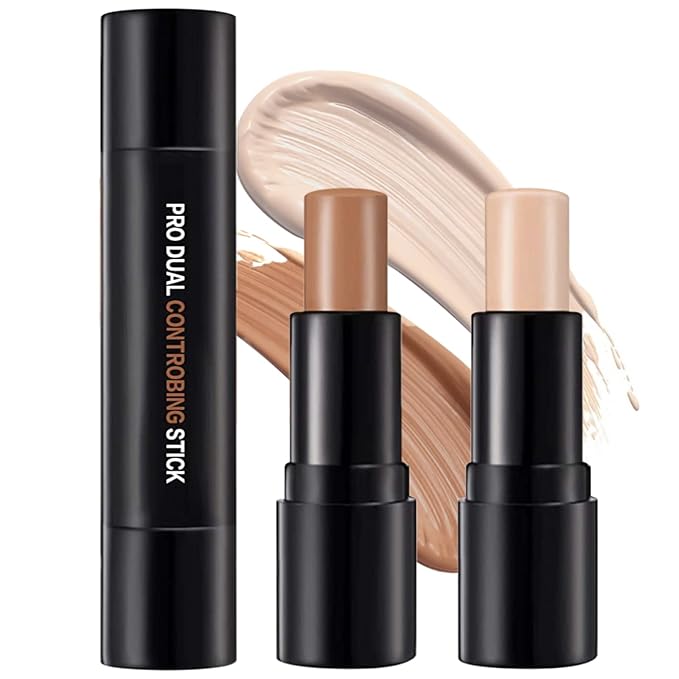 Double-End Contour Highlighter Stick Contour Stick, Face Highlighter, Contour Makeup Contouring Sticks Cream Concealer (5)-Velvo Beauty
