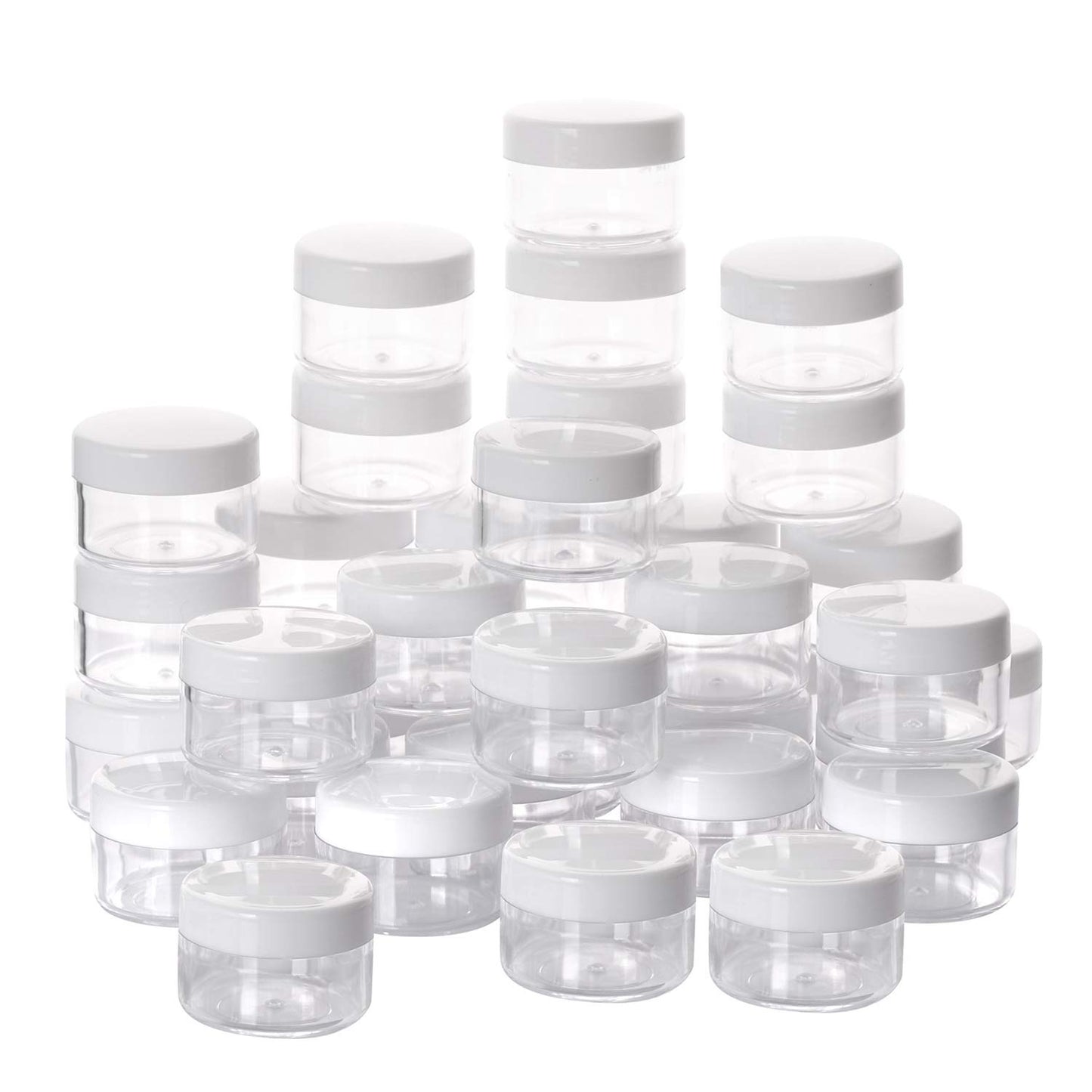 100 Count Empty Makeup Jars 15g Cosmetic Containers with Lids Leak Proof Sample Containers Refillable Plastic Containers - White-Velvo Beauty