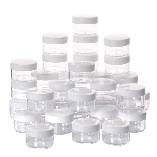 100 Count Empty Makeup Jars 15g Cosmetic Containers with Lids Leak Proof Sample Containers Refillable Plastic Containers - White-Velvo Beauty