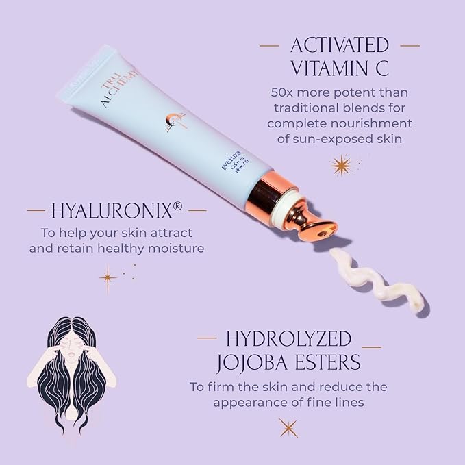 Tru Alchemy Eye Elixir Cooling Eye Treatment Cream - Dark Circle Eye Cream for Puffiness and Bags Under Eyes - Caffeine, Hyaluronic Acid, Vitamin C (2-Pack)-Velvo Beauty