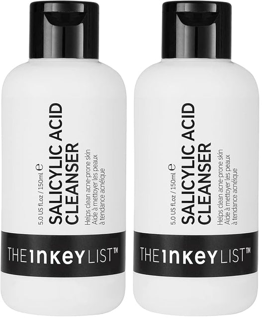 The INKEY List Salicylic Acid Cleanser, Face Wash for Blemishes, Blackheads, Oily Skin and Breakouts, Non-Drying Facial Cleanser Safe for All Skin Types, 5.0 fl oz (Pack of 2)-Velvo Beauty