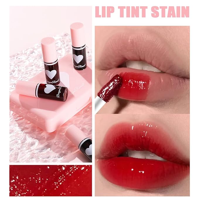Miniling 6 Colors Lip Tint Stain Set,Korean Gloss Plumping Mini Liquid Lipstick,Multi-use and Cheek Tint,Long lasting Non-Stick Cup Waterproof, High Pigment, Vivid Color, Makeup, 1.0 Count-Velvo Beauty