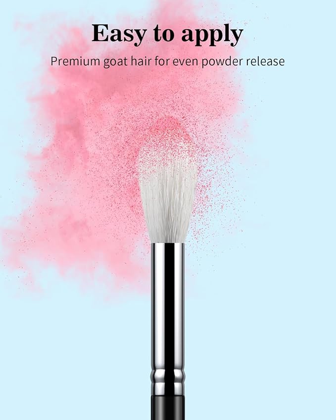Eyeshadow Brush Fluffy Big Blending Brush Goat Bristles Soft Smugde for Powder Cream Liquid Eyeshadow for Eye Makeup Black (E838)-Velvo Beauty