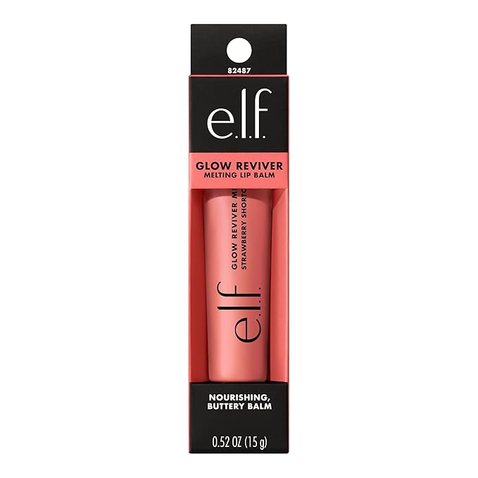 e.l.f. Glow Reviver Melting Lip Balm, Hydrating Tinted Lip Balm For A Glossy Finish & Soft, Supple Lips, Vegan & Cruelty-Free, Strawberry Shortcake-Velvo Beauty