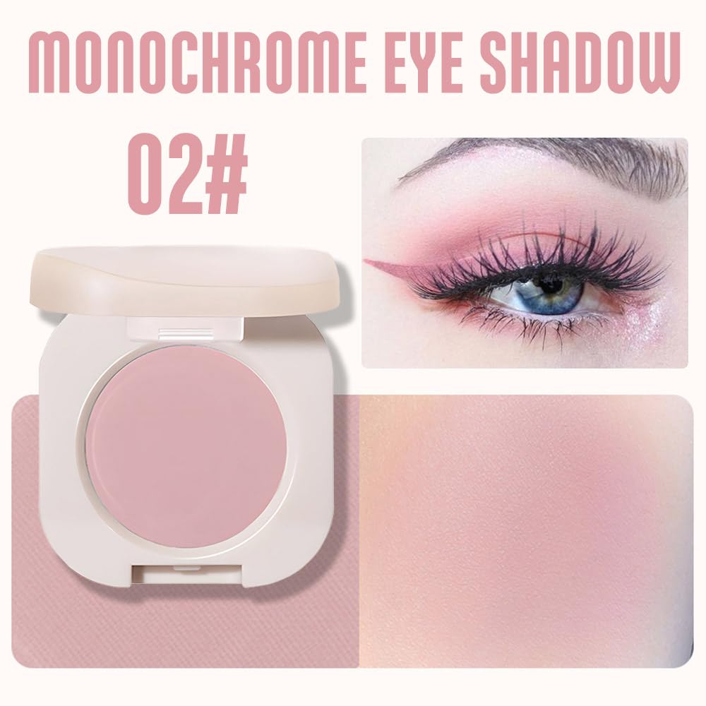 Single Nude Pink Matte Eyeshadow,Bright Intense Monochrome Eye Shadow,Apply Makeup Easily,Matte Pressed Powder Single Eyeshadow,24 Hour Eye Makeup Longwear Waterproof-Velvo Beauty