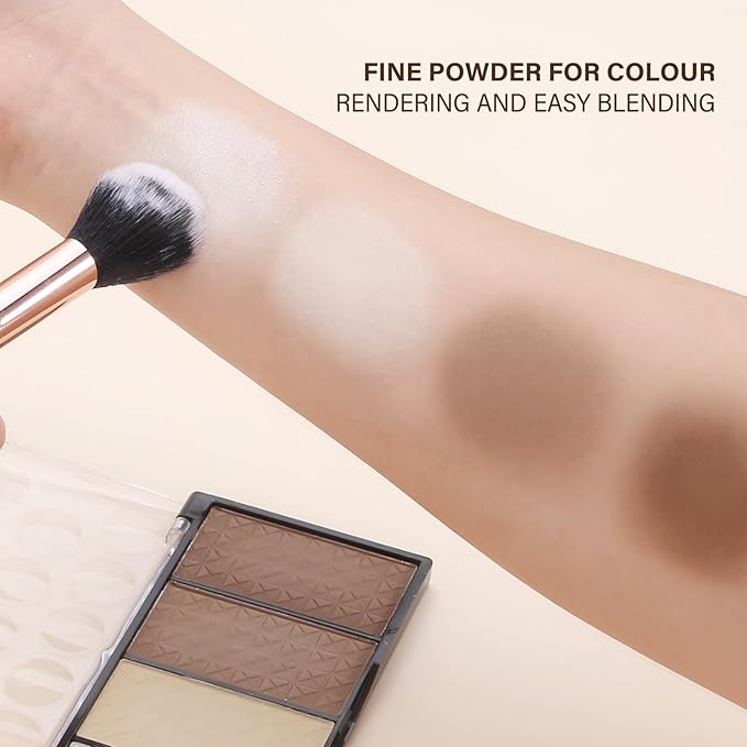 Contour Highlighter Blush Powder Makeup Palette, 4 Colors Matte Face Contour Shading with Professional Makeup Brush-Velvo Beauty