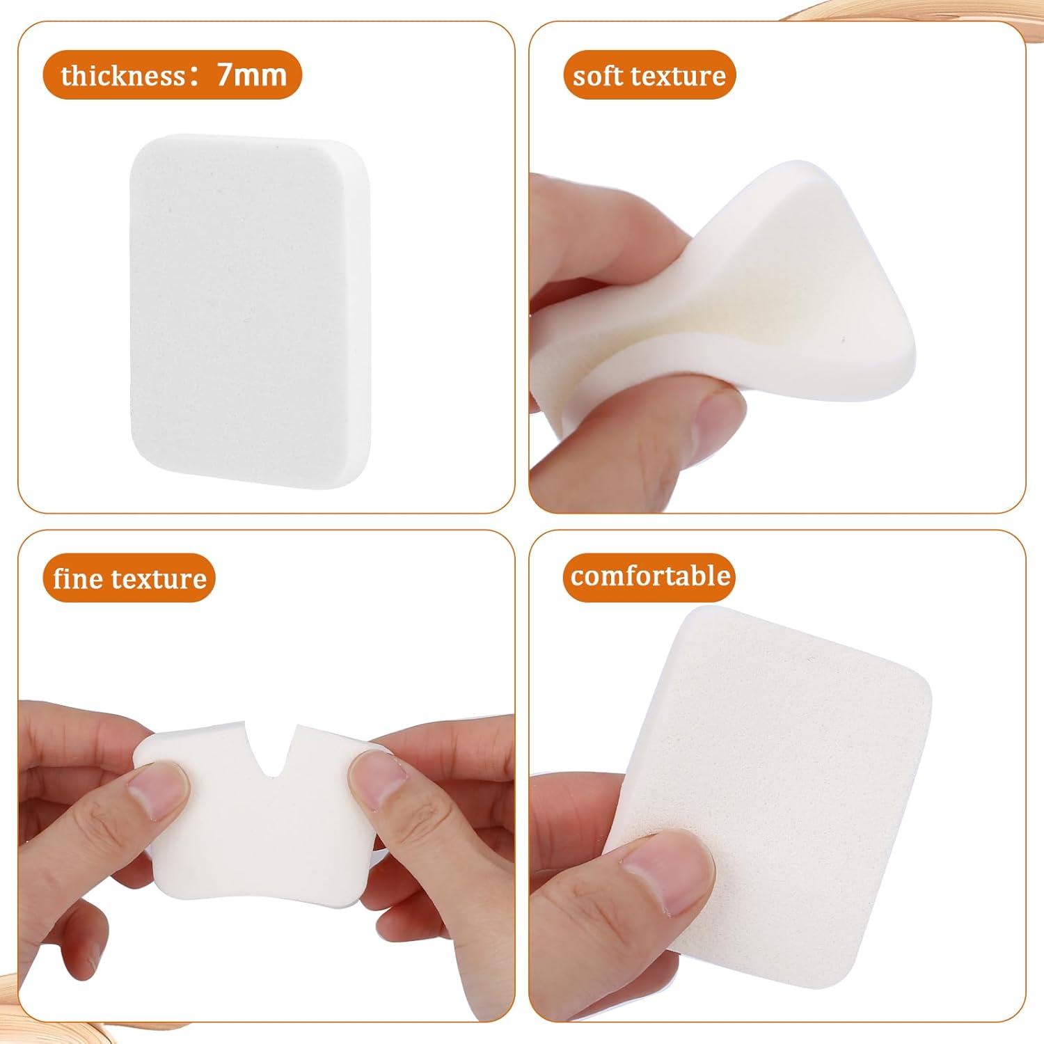20Pcs White Makeup Cosmetic Sponge Square Make Up Facial Face Soft Sponge Cosmetic Puff Women Lady Beauty Makeup Foundation Powder Puff for All Skin Types Wet and Dry Dual Use-Velvo Beauty