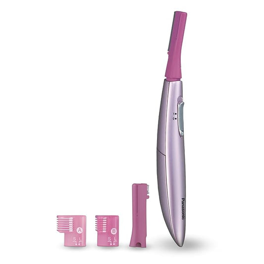 Panasonic Women’s Facial Hair Remover and Eyebrow Trimmer with Pivoting Head, Includes 2 Gentle Blades for Brow and Face and 2 Eyebrow Trim Attachments, Battery-Operated – ES2113PC-Velvo Beauty