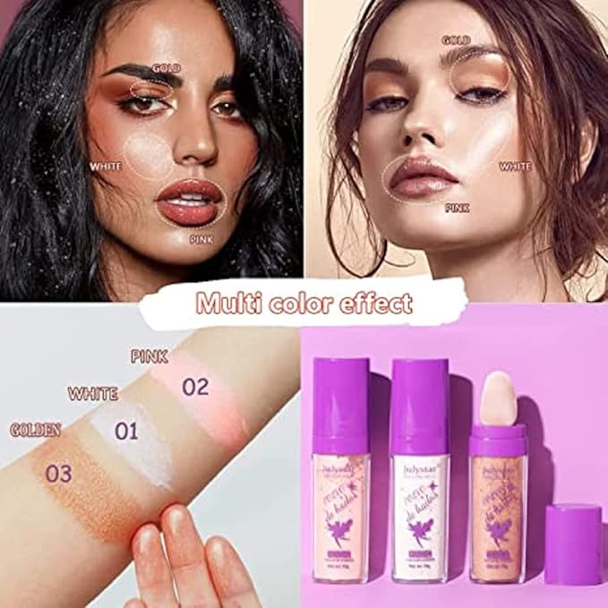 3 Colors Polvo De Hadas Body Brightens the Natural Three-Dimensional Face Blusher Fairy Highlight Patting Powder (3 Colors)-Velvo Beauty