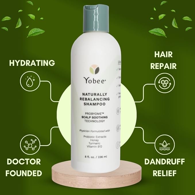 Yobee Rebalancing Shampoo – Sulfate-Free Dry, Flaky & Itchy Scalp Care | Probiotic Shampoo with Organic Honey, Turmeric, Vitamin B12 & Oat | Dandruff, Eczema & Psoriasis Relief | Doctor Founded-Velvo Beauty