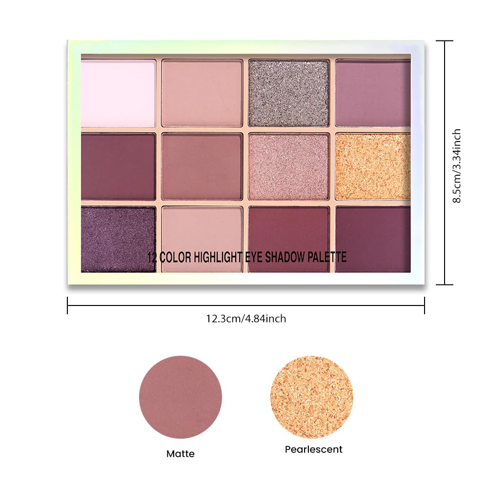 Neutral Smokey Eye Shadow Palette,Nude Mauve Rose Gold Cream Eyeshadow Palette,Make Up Pallets for Women Natural Eyeshadow for Eyes Long Lasting Naturing-Looking-Velvo Beauty