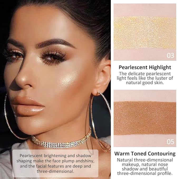 Professional Medium to DeepColor Correcting Cream Contour Concealer Highlight Palette, Dark Brown Gold Champange Full Coverage Makeup Palet for Correct Dark Circles,Scar, etc,Waterproof-6B-Velvo Beauty