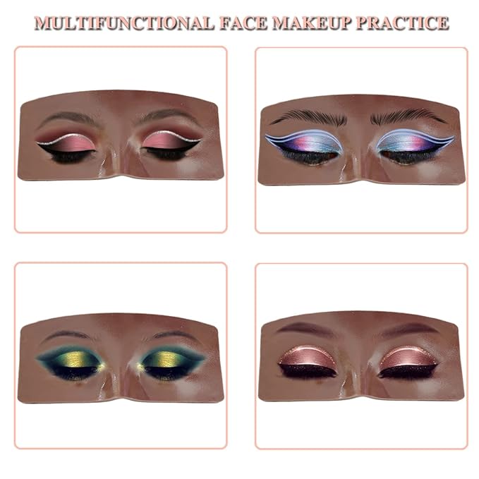 Makeup Practice Face Board, 3D Realistic Practice Makeup Face Set, Makeup Mannequin Face with Makeup Kit for Professional Makeup Artists Students and Beginners to Practice Eyes Eyeshadow Makeup-Velvo Beauty