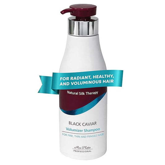 Mon Platin Professional Black Caviar Volumizer Hair Shampoo - For Fine, Thin, Fragile Hair - Enriched with Black Caviar, Hair Shampoo for Damaged hair, Volume Shampoo, SLS/Salt Free 500ML-Velvo Beauty