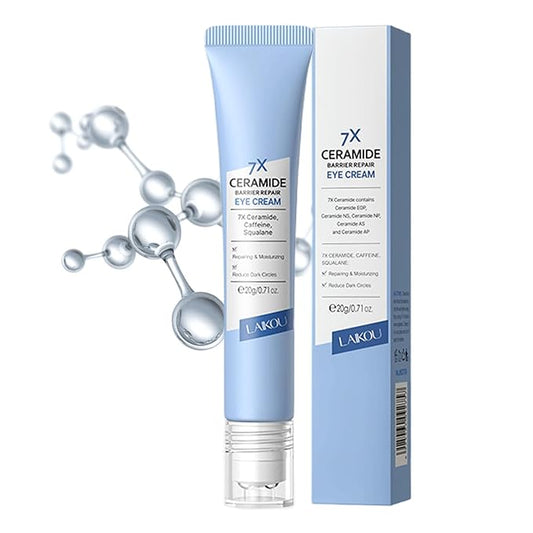 Ceramide Under Eye Cream, Hydrating Eye Cream, Eye Wrinkle Cream With Massage Head, Eye Cream Anti Aging, Dark Circle Eye Cream For Women & Men, eye moisturizer For All Skin Type-Velvo Beauty