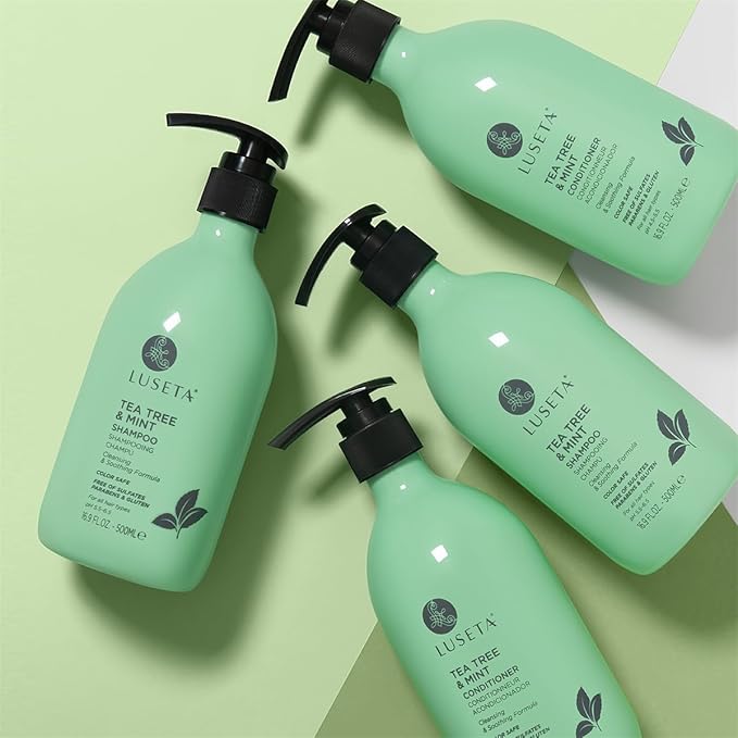 Luseta Tea Tree Mint Shampoo and Conditioner for Hair with Lavender, Tea Tree and Peppermint Oil Clarifying Shampoo and Conditioner, Sooth the scalp Fight Dandruff and Itchy for Women and Men-Velvo Beauty