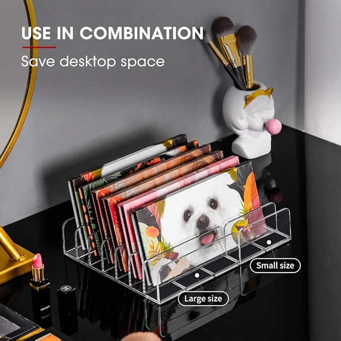 Eyeshadow Makeup Palette Cosmetic Organizer - Waterproof Eyeshadow Organizer for Eye Makeup Palette,Bathroom Countertop,7 Sections (1PCS-Large)-Velvo Beauty