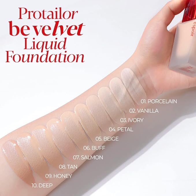 Espoir Pro Tailor Foundation Be Velvet SPF22 PA++ #5 Beige 1.01 fl oz | Powerful Lastingness Cover | Thin Coverage Improving Skin Texture | Velvety Formula without any Dry Feeling | Korean Makeup-Velvo Beauty