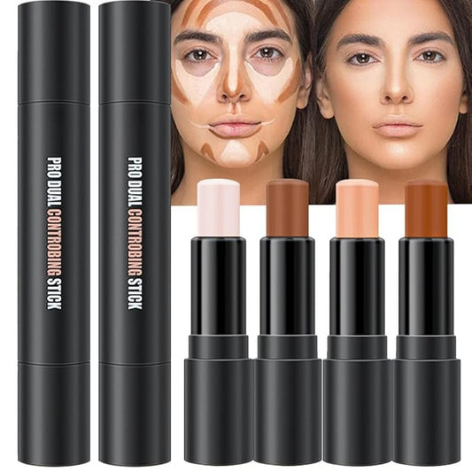 evpct 4 Colors Cream Contour Stick Makeup Kit Set Concealer Bronzer Stick Cream Contour Palette Contour Contouring Makeup Kit for Beginner Liquid Face Highlighter Makeup Stick contorno maquillaje 1+3-Velvo Beauty