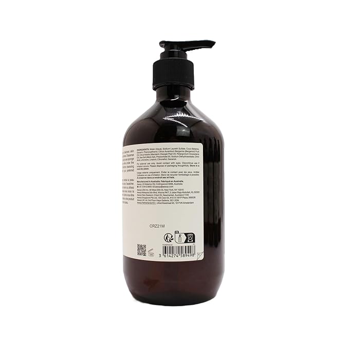 Aesop Geranium Leaf Body Cleanser | For All Skin Types To Cleanse Without Drying Out | Geranium Leaf, Mandarin Rind, Bergamot Rind | 16.9 oz / 500mL-Velvo Beauty