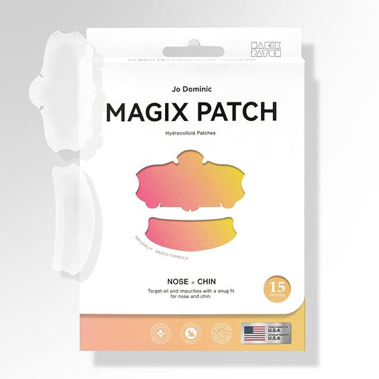 MAGIX PATCH Nose & Chin Pimple Patches Hydrocolloid Acne Patches for T-Zone Care – Absorbs Oil, Zits & Blemishes Overnight – Vegan, Cruelty-Free Skincare (15 Count)-Velvo Beauty