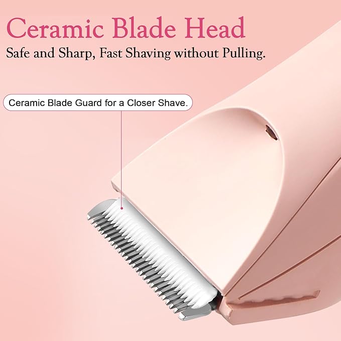 Riokko Bikini Trimmer for Women with LED Light and IPX7 Waterproof Dual Charging, Skin-Safe Cordless Pubic Hair Shaver with Battery Indicator-Velvo Beauty