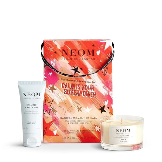 Neom- Magical Moment of Calm Gift Set | Real Luxury Travel Candle & Calming Hand Balm, 30ml | Scent to De Stress | Christmas Gift-Velvo Beauty