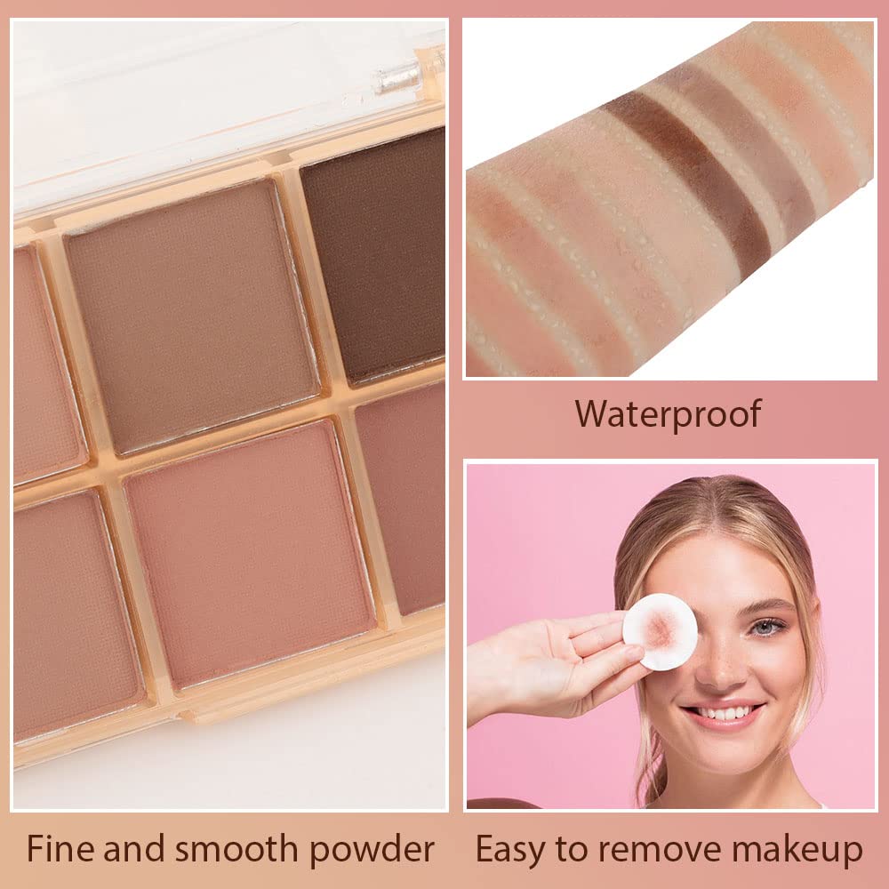 10 Colors Nude Pink Matte Eyeshadow Palette,Neutral Nude Eye Shadow Palette,Long Lasting Waterproof Travel Size Makeup Pallete,Vegan,Cruelty -free-Velvo Beauty