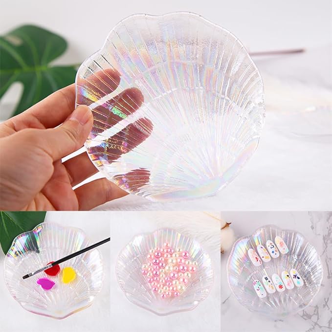 NOLITOY Colorful Nail Art Palette,Shell Nail Art Display Stand for Nail Displays,Nail Art Painting Palette Nail Gel Color Makeup Display Board-Velvo Beauty