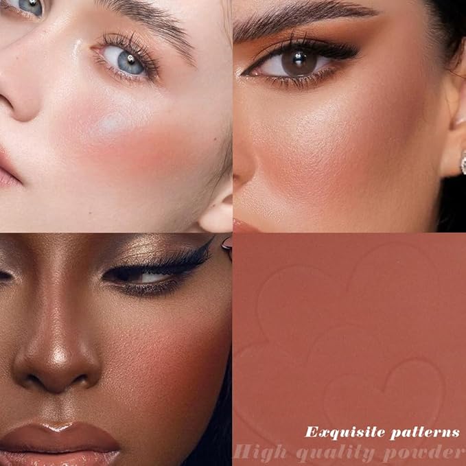 Single Matte Cheeks Face Cream powder Blush Makeup Palette, Bronze Brown Singles Blushes for Older Women, Monochrome Highly Pigmented Daily Evening Girls Blush Gift, Rubor en Polvo, 06-Velvo Beauty