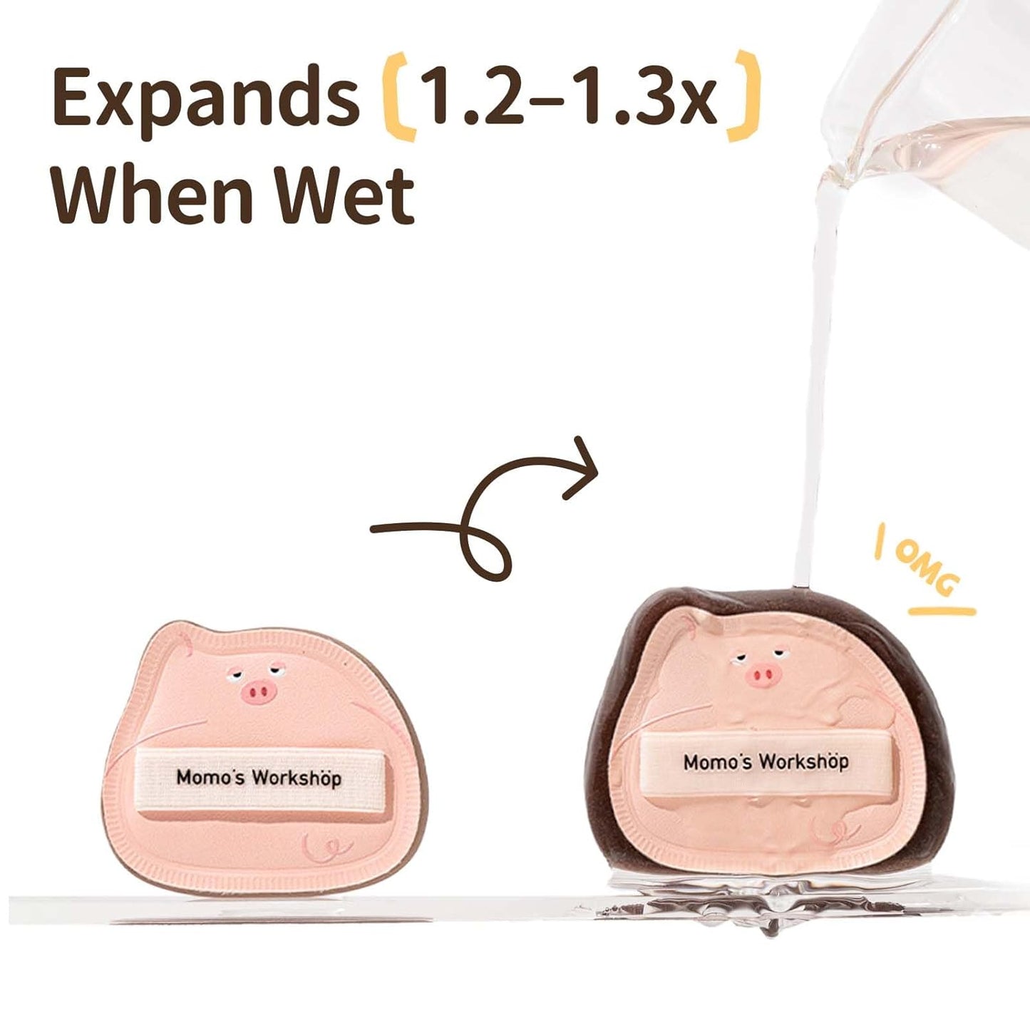 Sleepy Pig Puffs, Makeup Sponges Set, Dry&Wet Dual-Use Foundation Sponge - Hydrophilic Polyurethane, Expands 1.3x When Wet for Cream Foundation/Liquid Blush/Highlighter,2pcs Puffs & Storage Case-Velvo Beauty