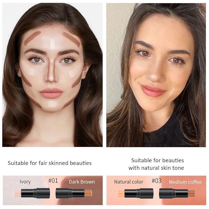 evpct 4 Colors Cream Contour Stick Makeup Kit Set Concealer Bronzer Stick Cream Contour Palette Contour Contouring Makeup Kit for Beginner Liquid Face Highlighter Makeup Stick contorno maquillaje 1+3-Velvo Beauty