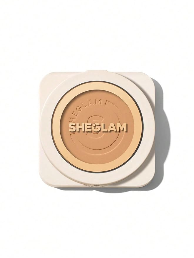 SHEGLAM SKin-Focus Full Coverage Powder Foundation Oil-Control Lightweight Face Pressed Powder Makeup-Acorn-Velvo Beauty
