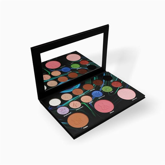 MUBA COSMETICS Andrés Felipe All in One Makeup Palette - Face Makeup Set with 12-Color Matte & Shimmer Eyeshadow Palette with Face Highlighter, Makeup Blush, Contour Powder-Velvo Beauty
