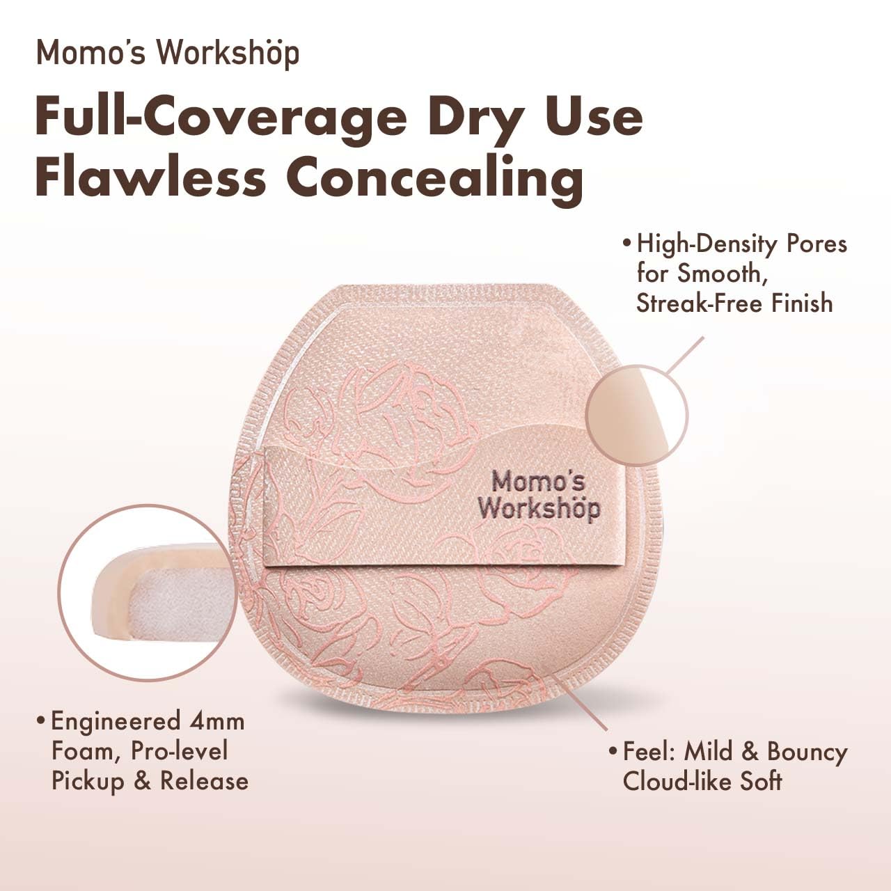 Makeup Sponge, Rubycell, Flat-cut Shape,Foundation Sponges with Glossy PU Leather, for Liquid/Sheer Foundations, Cosmetic Puff, Medium Bounce,Travel Friendly & Reusable,2pcs & Storage Case-Velvo Beauty