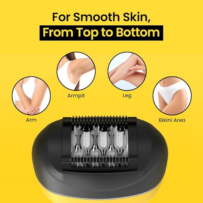 Gorilla Technique 3-in-1 Epilator 2000V, Facial & Body Hair Removal Device, Pain Relief Roller, Cordless Rechargeable Electric Tweezers & Shaver & Callus Remover, Women & Men, Korean Skin Care - 2000V-Velvo Beauty