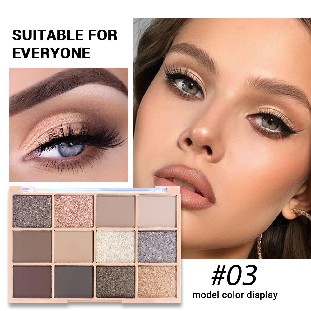 Neutral Smokey Eye Shadow Palette,Nude Silver Gray Black Cream Eyeshadow Palette,Make Up Pallets for Women Natural Eyeshadow for Eyes Long Lasting Naturing-Looking-Velvo Beauty