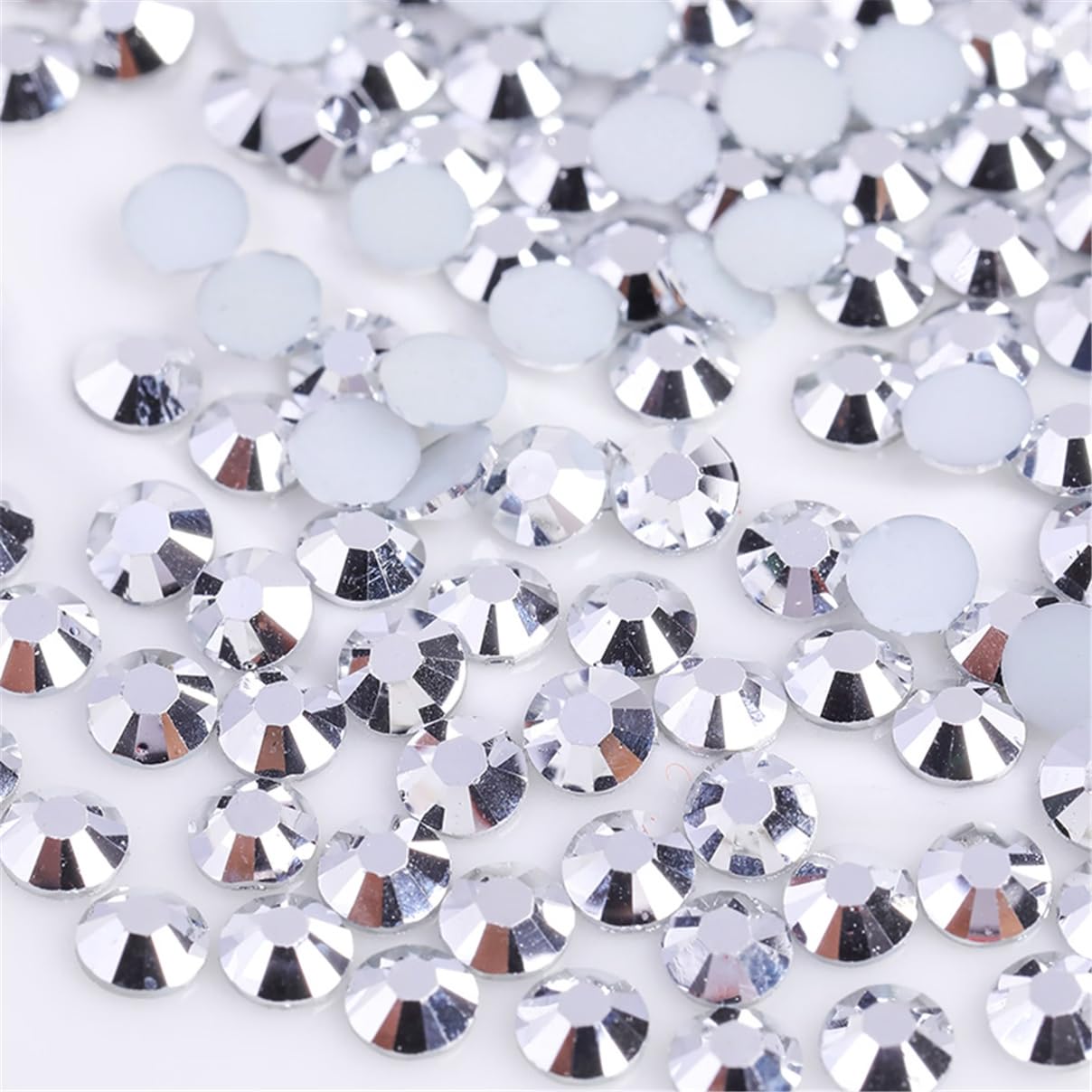 3000 Pieces SS6 2mm Flatback Rhinestones Clear Glass Round Gems Crystals for Nail Art DIY Crafts Clothes Shoes Bags (Silver)-Velvo Beauty