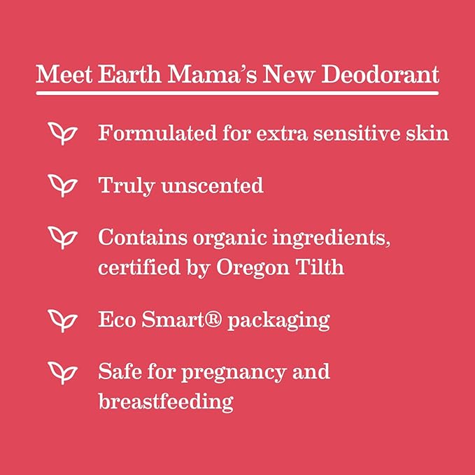 Earth Mama Simply Non-Scents Deodorant | Fragrance-free + Safe for Sensitive Skin, Pregnancy & Breastfeeding, Contains Organic Calendula and Coconut Oil, No Baking Soda or Aluminum, 2.65-Oz (2-Pack)-Velvo Beauty
