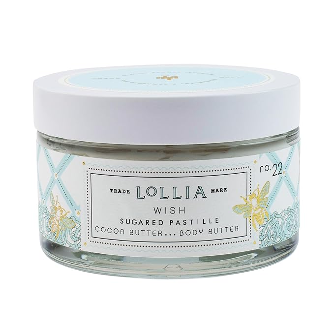 LOLLIA Wish Body Butter, 5.5 oz. - Sugared Pastille Fragrance - Shea Butter & Cocoa Butter, Body Lotion for Women, Hydrating & Smooth Body Moisturizer-Velvo Beauty