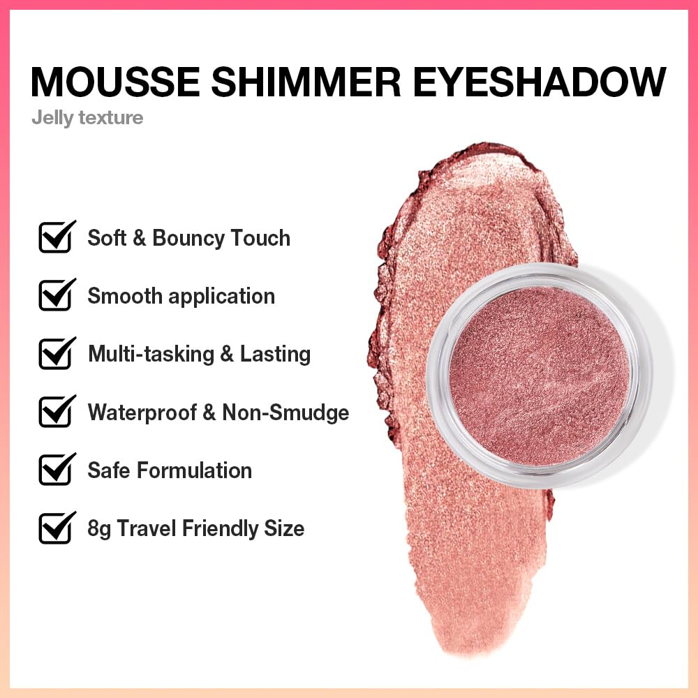 Cream Glitter Brownish Red Shimmer Metallic Eyeshadow Palette Makeup, Natural Single Mini Instant Holographic Eyeshadow For Older Women, Sombras Crema Para Ojos, Talc, Paraben & Cruelty Free-Velvo Beauty
