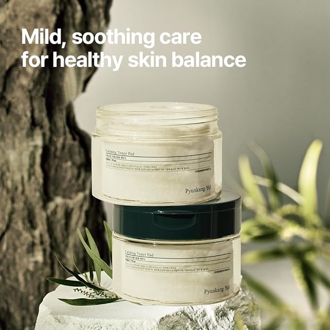 Pyunkang Yul PKY Calming Toner Pad with Tea Tree, 5 Hyaluronic Acids, Removes Dead Skin Cells, Moisturizes, Korean Face Skin Care, Acne Prone & Sensitive Skin, Double-Sided Pad 7.7 fl.oz 70ea-Velvo Beauty