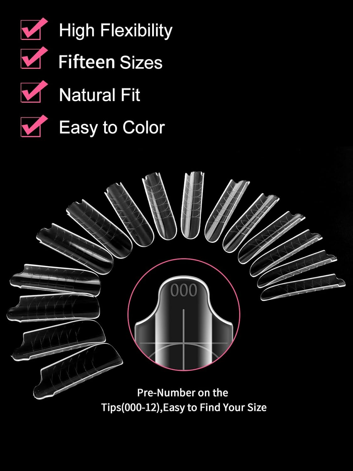 EBANKU Dual Nail Forms for Poly Extension Gel, 150 PCS Clear Square Nail Molds Reusable 15 Sizes Nail Extension Forms for Builder Gel Manicure Design Salon DIY-Velvo Beauty