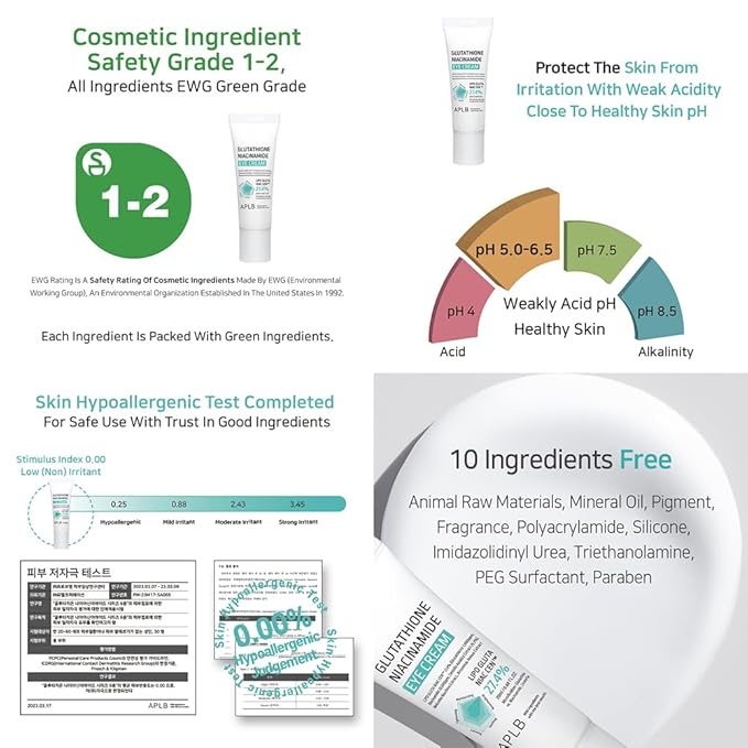 APLB Glutathione Niacinamide Eye Cream | LIPO GLUTA NIAC CEN™ 27.4% 0.68 FL.OZ/Korean Skincare, Eye cream for dark circles and puffiness, Improve elasticity & provide moisture around eye region-Velvo Beauty