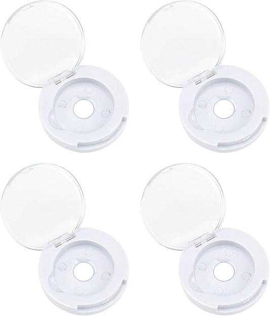 4 Pack Empty Eyeshadow Holder Case Round Magnetic Makeup Eyeshadow Lipstick Palette Container For Travel Sample DIY - White-Velvo Beauty